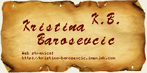 Kristina Baroševčić vizit kartica